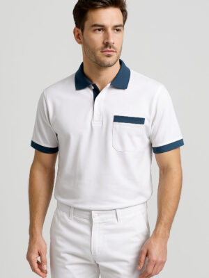 POLO UNISEX BSC BIANCA CON TASCHINO