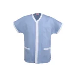 Giacca azzurra con rimessi bianchi