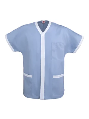 Giacca azzurra con rimessi bianchi