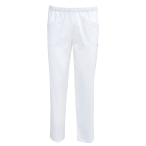 pantalone da lavoro per personale sanitario di colore bianco con elastico